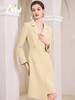 AD米黄色西装连衣裙女主持人上镜连身裙2023新款收腰显瘦西服裙子 商品缩略图2