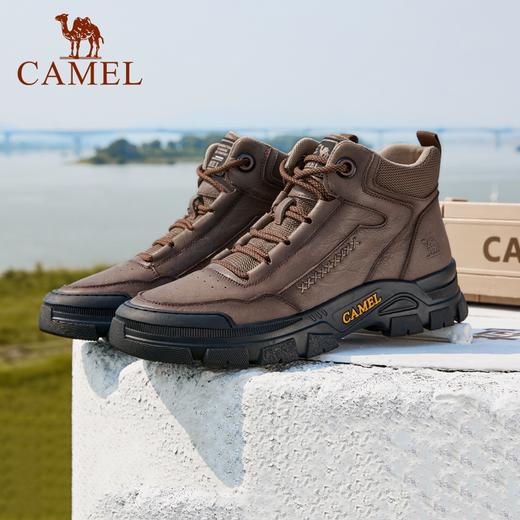 骆驼男鞋2025秋冬真皮高帮马丁靴厚底休闲工装靴户外登山  G13W342035  商品图0