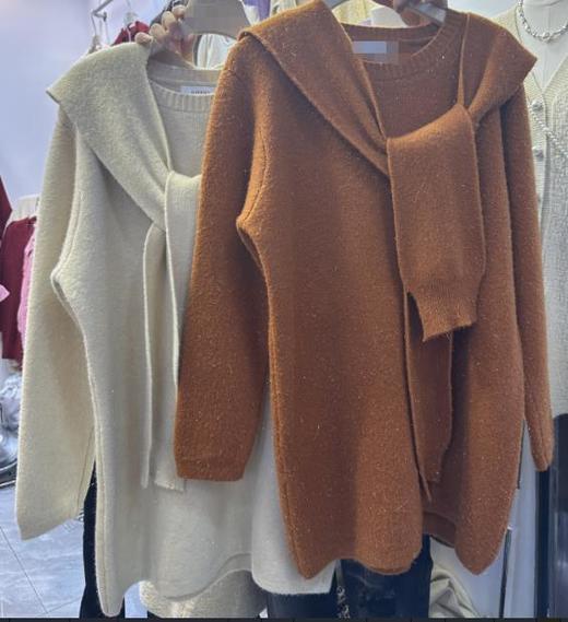 【门店同款】冬季共生-慵懒细闪带帽针织裙 155496258 商品图0