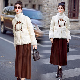 冬季新款，白鸭绒时尚潮流中式复古绣花毛领羽绒服HR-DMGY512