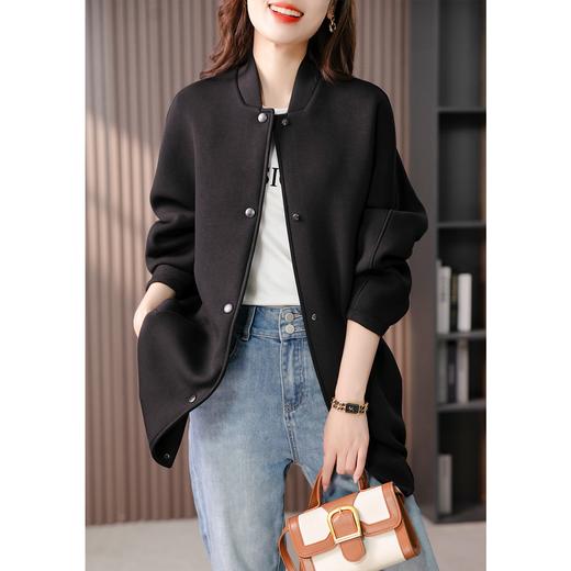 原形中长款显瘦风衣女2023秋季新款韩版休闲宽松夹克棒球服外套 商品图0