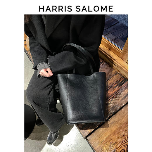 （小眠专属）Harris Salome植鞣皮古朴柔光单肩包简约通勤托特包 商品图3
