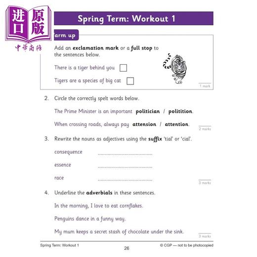 【中商原版】英国CGP KS2 English 10-Minute Weekly Workouts - Year 6 商品图3