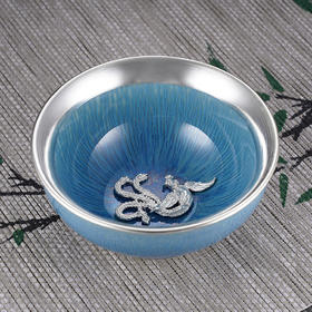 子佩集S990银蓝釉茶具【JLCB003】凤舞茶杯摆件2312