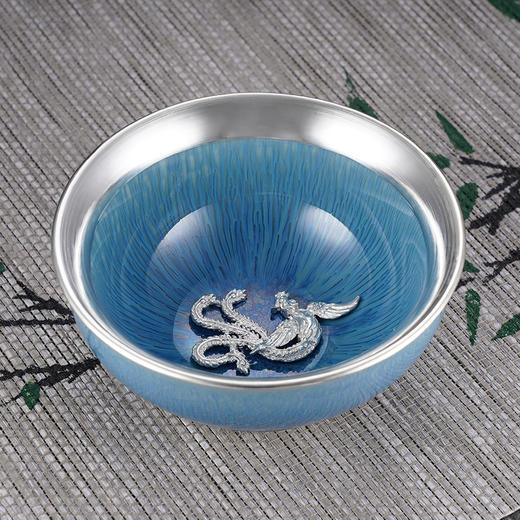 子佩集S990银蓝釉茶具【JLCB003】凤舞茶杯摆件2312 商品图0