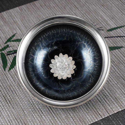 子佩集S990银【微雨清尘】茶具【TZYF038】莲花茶杯摆件2312 商品图1