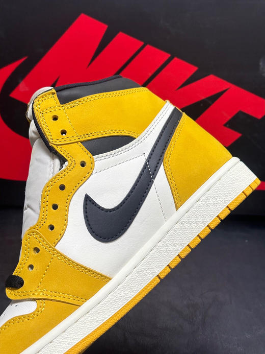 秋冬特惠💰500 公司级 # Air Jordan 1 High OG 黄黑白 耐磨透气 高帮 复古篮球鞋 商品图8