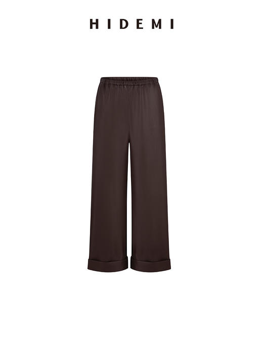 HIDEMI 节日系列超软蛋白皮口袋工装夹克皮衣套装 夹克外套/卷边九分裤 巧克力色/奶油黄 商品图12