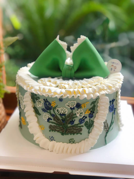 复古翻糖蝴蝶结奶油蛋糕 下单前请仔细阅读商品详情 商品图0