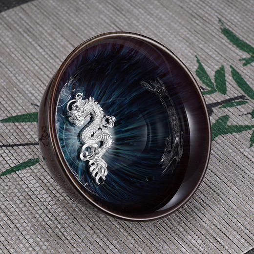 子佩集S990银【海天一色】茶具【FP004】龙腾茶杯摆件2312 商品图2