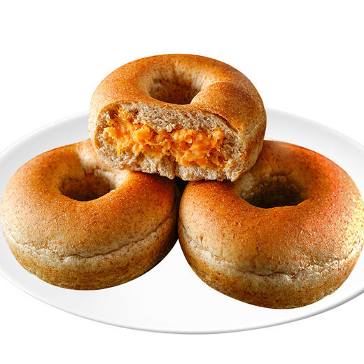 「12袋装！绵软有料」肉松夹心贝果面包约75g/枚粗粮饱腹餐用零食品 商品图4