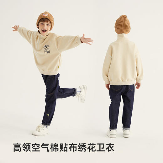 【轻盈不压身】高领空气棉贴布绣花卫衣PQWY2303 商品图1