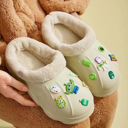 「儿童+成人款」庭晴亲子可拆卸款棉拖 家居EVA踩屎感厚底家用亲子防滑外穿拆卸棉男女拖鞋 商品图0
