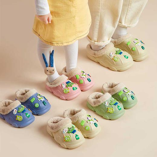 「儿童+成人款」庭晴亲子可拆卸款棉拖 家居EVA踩屎感厚底家用亲子防滑外穿拆卸棉男女拖鞋 商品图9