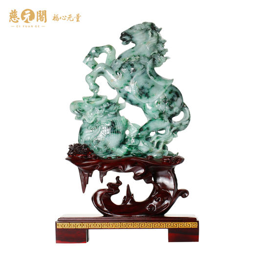 慈元阁定制翡翠生肖马家居办公室装饰摆件摆设礼品 商品图4
