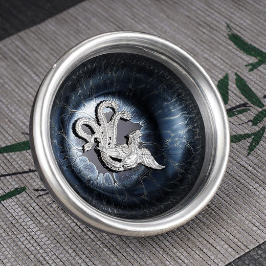 子佩集S990银【微雨清尘】茶具【TZYF038】凤舞茶杯摆件2312 商品图3