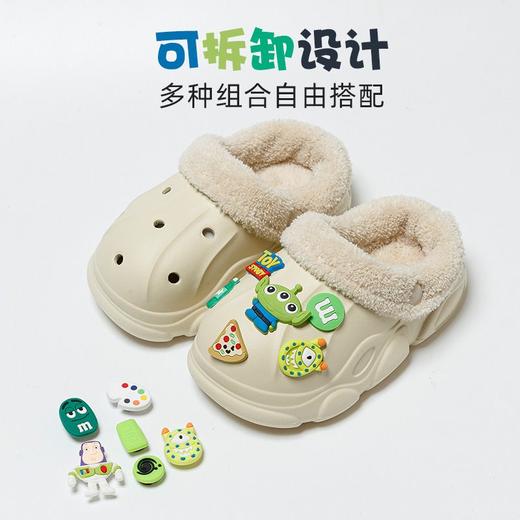 「儿童+成人款」庭晴亲子可拆卸款棉拖 家居EVA踩屎感厚底家用亲子防滑外穿拆卸棉男女拖鞋 商品图2