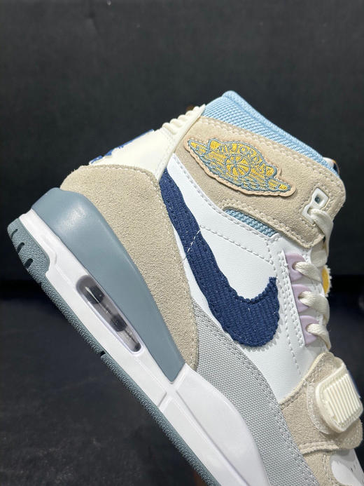 秋冬特惠💰450 Jordan Legacy 312 高帮 复古鎰球鞋 GS 米白蓝 商品图6