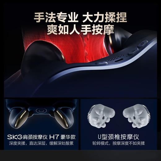 SKG颈椎按摩器按摩仪颈部脖子肩颈护颈仪物理揉捏斜方肌腿腰背部热敷新年圣诞节礼品送男女生父母礼物 【力度升级多部位揉捏】肩颈按摩仪 H7豪华款 商品图3