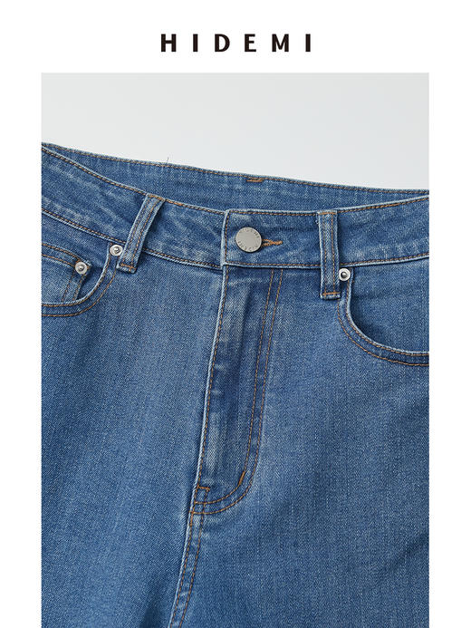 HIDEMI 【董生活同款】多重水洗做旧感超显瘦喇叭牛仔神裤长裤 商品图14