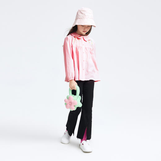 女童衬衫新款春甜美可爱印花宽松花边领清新长袖安奈儿童装EG411037 商品图4