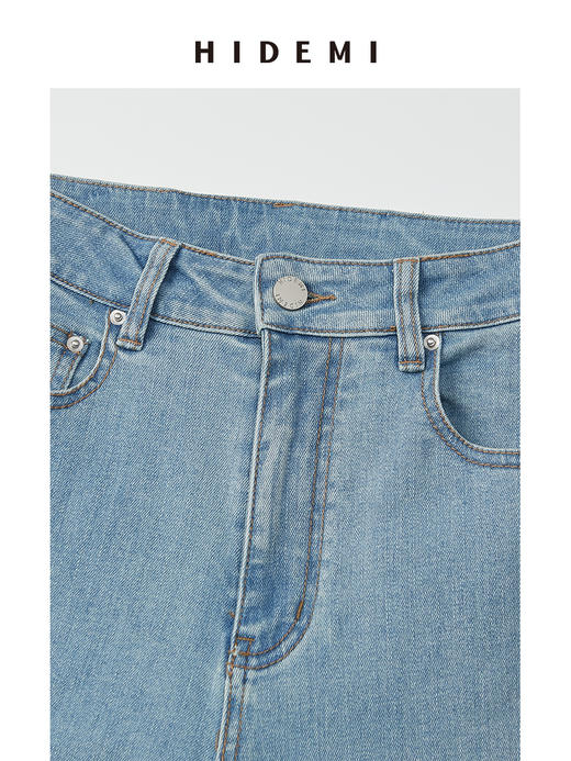 HIDEMI 【董生活同款】多重水洗做旧感超显瘦喇叭牛仔神裤长裤 商品图13