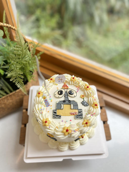 四寸手绘瓦力机器人奶油蛋糕 下单前请仔细阅读商品详情 商品图0