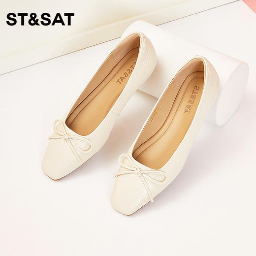 星期六舒适平底单鞋平底方头芭蕾鞋SS33111132 商品图3