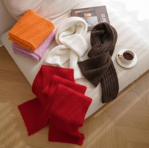 女士加厚保暖针织围巾（含绵羊毛） 商品图0