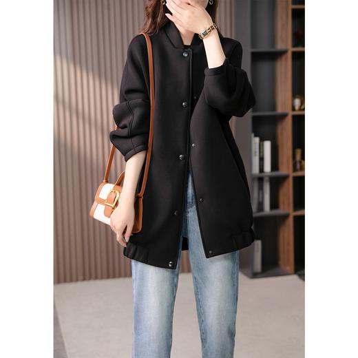 原形中长款显瘦风衣女2023秋季新款韩版休闲宽松夹克棒球服外套 商品图1