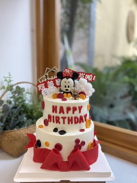 双层米奇米妮老鼠奶油蛋糕 下单前请仔细阅读商品详情