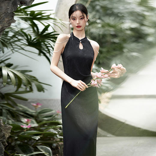 西遇新中式无袖改良旗袍连衣裙女新款性感显瘦包臀长裙V0050542 商品图2
