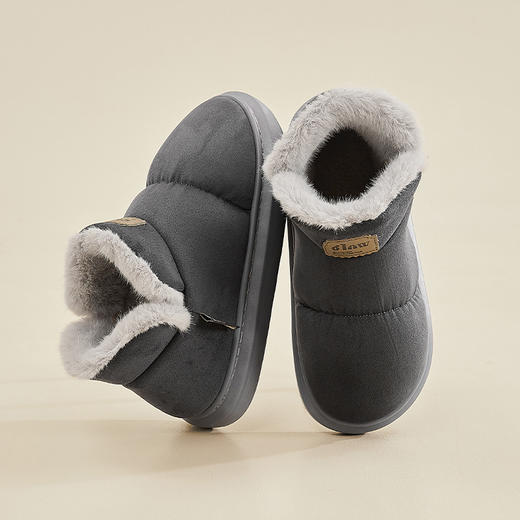 【保暖无拘束！时尚大方】厚底蝴蝶结兔子毛绒棉鞋家用女，家居简约保暖雪地靴防滑月子棉拖鞋 蓄温保暖 防滑鞋底 柔软舒适-QQ 商品图7