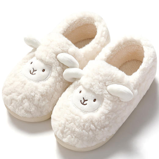 【萌化外物的小羊！专治怕冷星人】包跟棉拖鞋女冬季室内家用家居情侣，可爱毛毛拖鞋男小羊棉鞋冬，生动可爱 加厚毛绒 敲温暖 商品图4