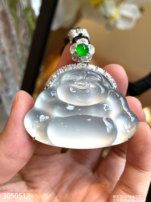 极品玻璃种白佛吊坠【3050512】具体价格微信咨询 商品图1