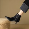 法式尖头猫跟短靴，马毛踝靴复古显瘦靴XKDY-X2175 商品缩略图2