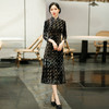 SYG-681秋新款韩国绒连衣裙长袖女高贵气质秋冬长裙子 商品缩略图0