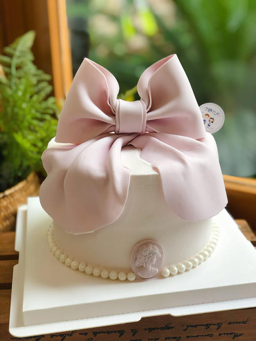 翻糖蝴蝶结奶油蛋糕 下单前请仔细阅读商品详情 商品图0