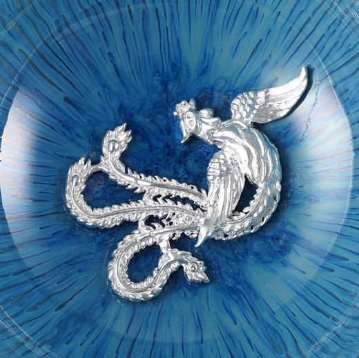 子佩集S990银蓝釉茶具【JLCB003】凤舞茶杯摆件2312 商品图3