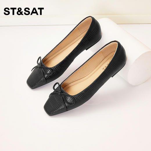 星期六舒适平底单鞋平底方头芭蕾鞋SS33111132 商品图2