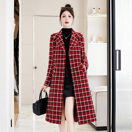 长款毛呢外套韩版时尚名媛小香风呢料大衣HR-WL72029 商品图2