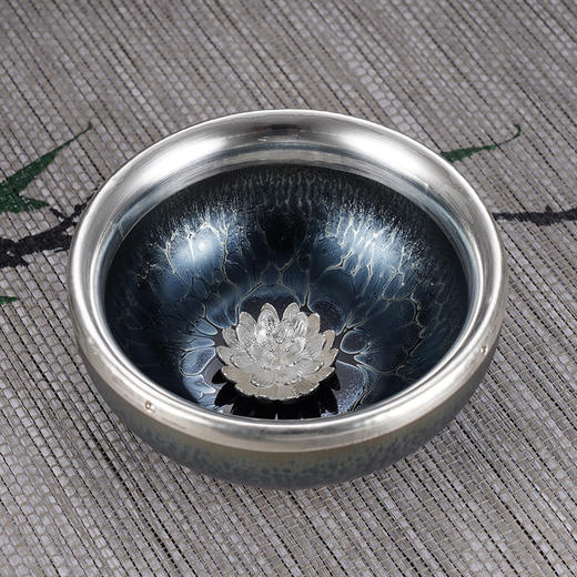 子佩集S990银【微雨清尘】茶具【TZYF038】莲花茶杯摆件2312 商品图0