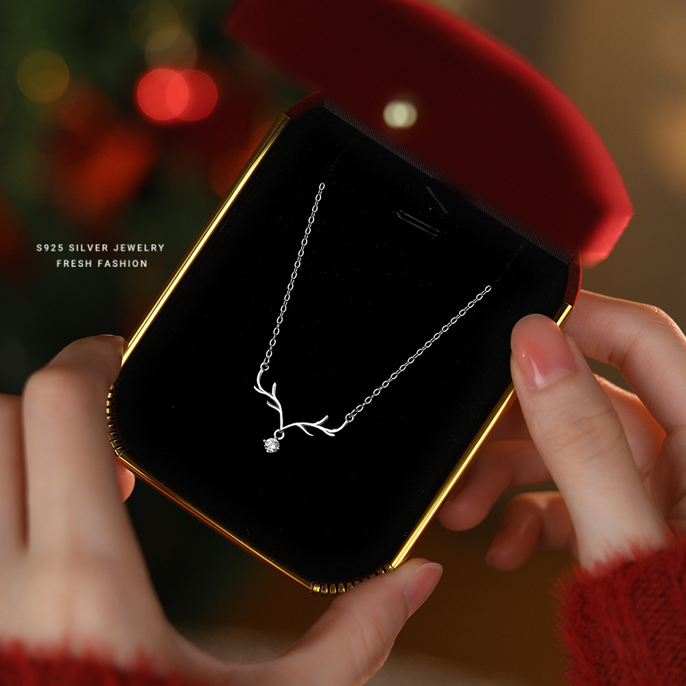 【一鹿有你】S925银鹿角项链【YXS-	A3156】