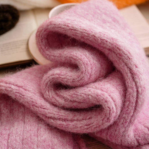 女士加厚保暖针织围巾（含绵羊毛） 商品图5