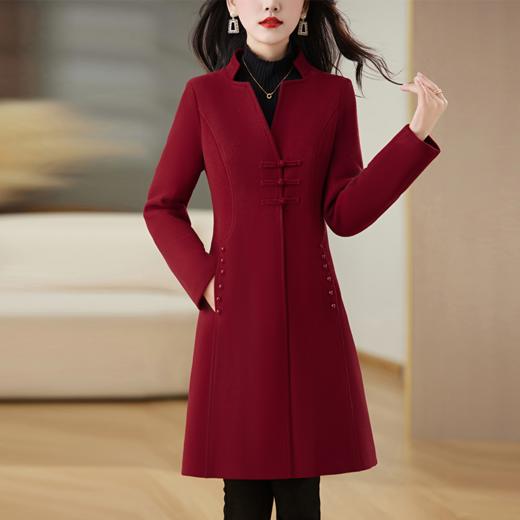 毛呢外套，新款中式盘扣秋冬加棉高级时尚百搭大衣外套HR-JXYR8271 商品图6