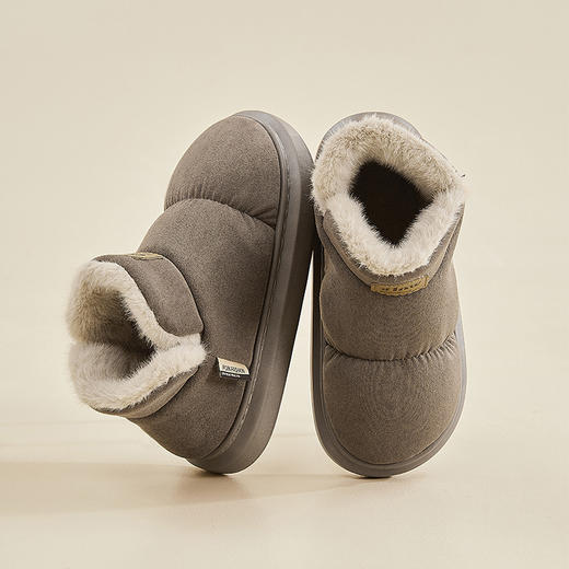 【保暖无拘束！时尚大方】厚底蝴蝶结兔子毛绒棉鞋家用女，家居简约保暖雪地靴防滑月子棉拖鞋 蓄温保暖 防滑鞋底 柔软舒适-QQ 商品图8