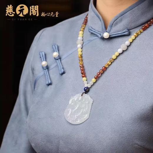 慈元阁高端福禄吊坠翡翠和田玉多宝发晶玉牌项链生肖纪念日 商品图3