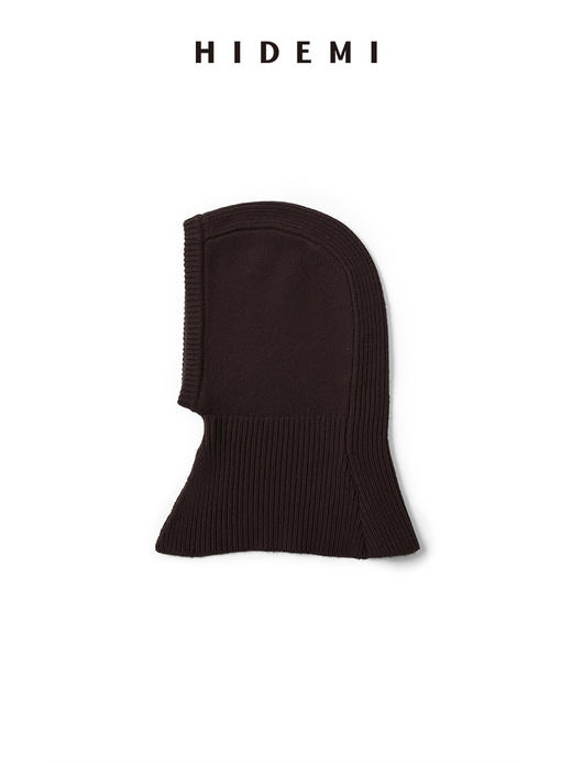 HIDEMI 节日系列美利奴羊毛脖套设计感针织帽圆帽 深巧棕/车厘子红 商品图14