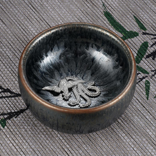 子佩集S990银【河清海晏】茶具【HH001】凤舞茶杯摆件2312 商品图0