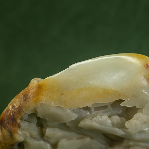 和田玉籽料松下抚琴山子摆件（红木座） 商品图1